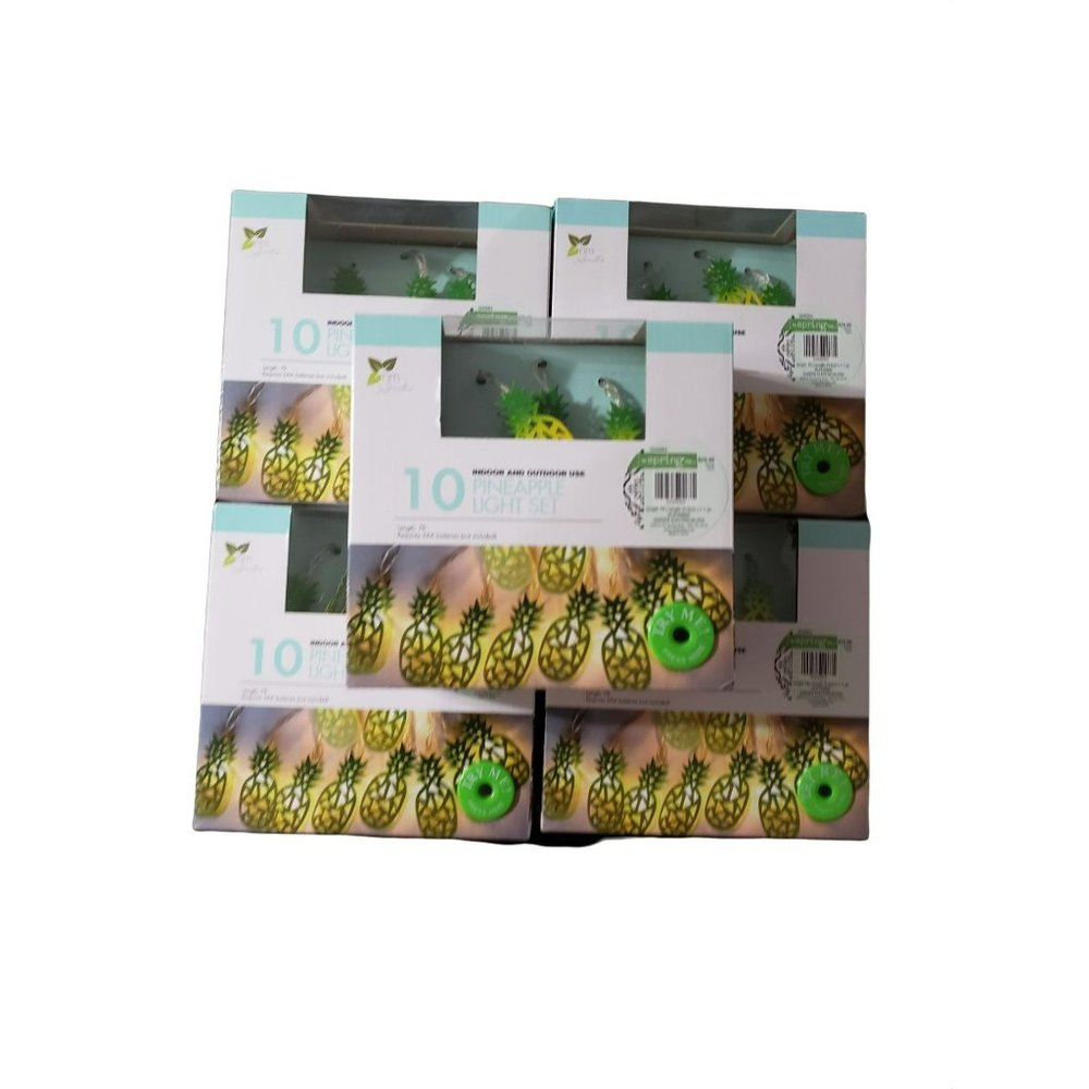 Garden Electric Aloha Pineapple Light Set Outdoor Tropical Lot of 5